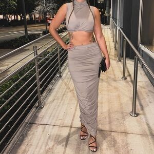 SHEIN Gray Skirt Set